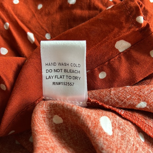 Red Polka Dot Button-up Top - Picture 8 of 8